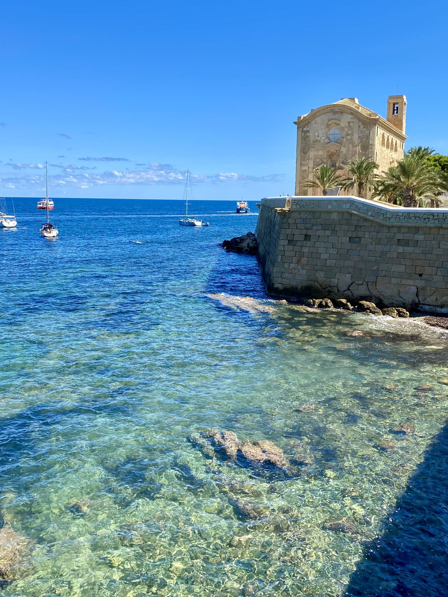 Spain - Tabarca island near Alicante and church De Sant Pere I San Pau